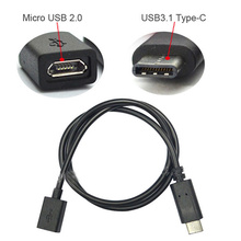 USB 3.1 Type C Male Connector to Micro USB 2.0 Female Data Cable for MacBook & Mobile Phone
