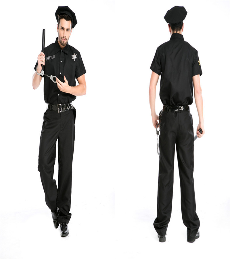 Halloween Costumes Adult Mens America Police U.S. Police Costumes Uniform Fancy Dress Cosplay Costume for Men