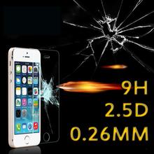 HD Clear 9H 2.5D Ultra-thin 0.26MM Tempered Glass Film For iPhone 4 4S 5 5S SE 6 7 6S Plus Screen Protector Protective Film
