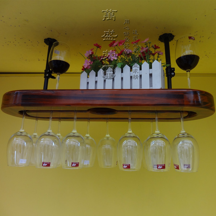 Wood wine rack hanging stemware rack KTV bar wine cup holder cup holder wine rack hanging upside down cup holder c
