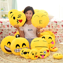1 шт. прекрасный 20 стилей мягкие Emoji смайлик смайлик желтый круглый декоративная подушка мягкая плюшевые игрушки куклы подушка рождественский подарок наклейки