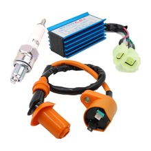 Racing Ignition Coil + For Spark Plug + CDI Box For Honda XR50 GY6 50cc-150cc 4-Stroke Engines Pit Bike