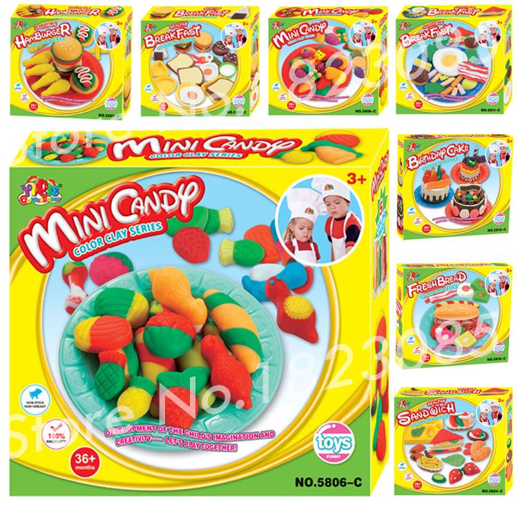 Kids Playdough Ice Cream Plasticine Children Educational Toys Ultralight FIMO Polymer Clay a Set of play doh Moulds Kit tools