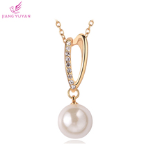 Fashion Pendant Necklaces For Women 2015 Trendy Crytsal Pearl Necklace Jewlery Accessories Christmas Gift Collares Dropshipping