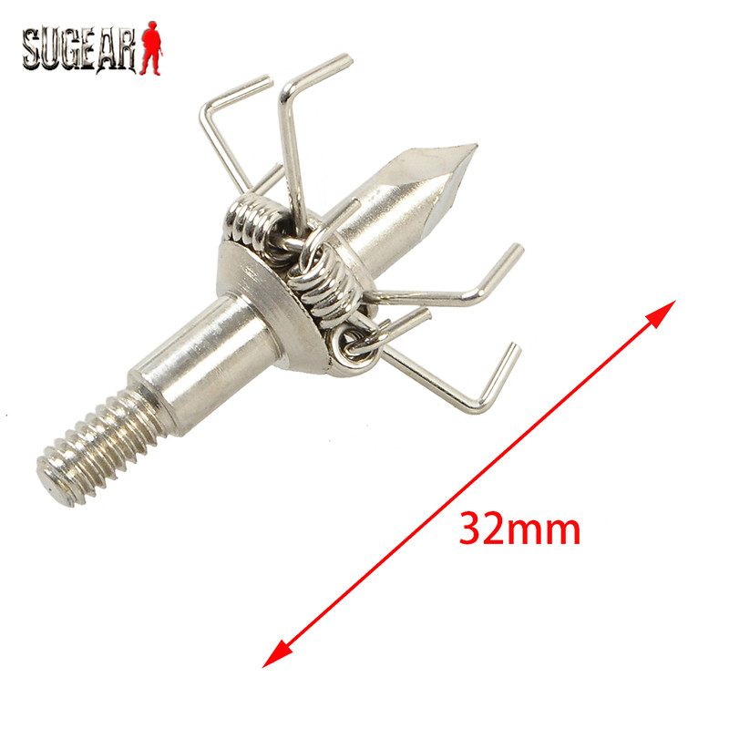 3PCs Lot Airsoft Outdoor Shooting Steel 32mm Archery Arrow Broadhead Hunting Military Sports Arrowheads For Compound