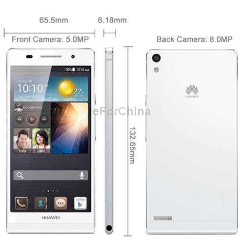 Smartphone Huawei Ascend P6, p6s ROM 8  / 16  RAM 2   1,5  K3V2E Android 4.2 8.0MP 5.0MP 2000 mAh   SIM