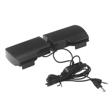 GTFS-Mini Portable USB Stereo Speaker Soundbar for Notebook Laptop Mp3 Phone Music Player Computer PC with Clip Black