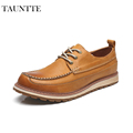 Tauntte 2017 New All Match Low Cut Genuine Leather Shoes Men Casual Work Shoes For Free