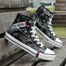 2016 New men’s fashion classic high top canvas shoes comfortale breathable casual shoes painting flats