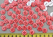 800pcs Resin font b chequer b font red Round sewing Buttons 2 holes 13mm bulk you