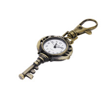 Bronze Lovely Vintage Key Design Quartz Watches Women Necklace Gift Vintage Pocket Watch Key Chains Key