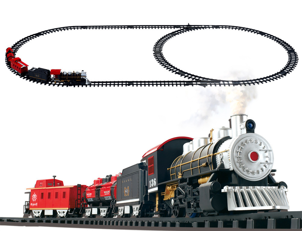 Train with Sound, Light, and Real Smoke Train track toy model 