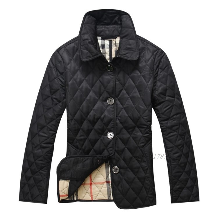 2015 Autumn Winter New European American style Cotton Small grid lady Jacket Fashion Slim Fit Coat