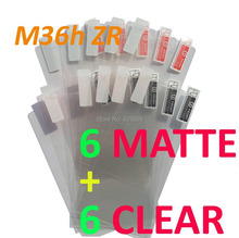 12PCS Total 6PCS Ultra CLEAR + 6PCS Matte Screen protection film Anti-Glare Screen Protector For SONY M36h Xperia ZR