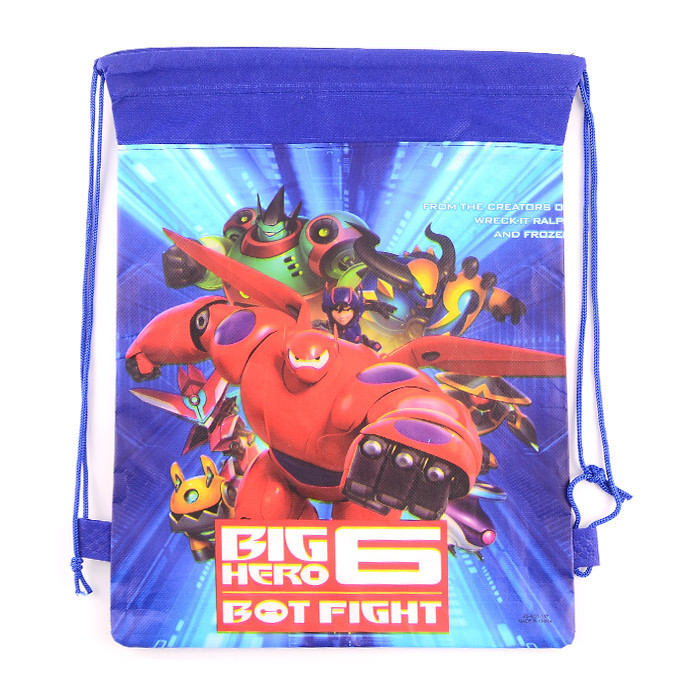 New ! 1pic Big Hero 6 School Bags Baymax Kids Drawstring Backpack& Bag For Kids Baymax (3)