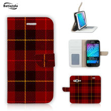 Tartan Design For Samsung Galaxy Core Prime G360 G360H / Galaxy Grand Prime G530 Flip PU Leather Flip Stand Wallet Case Cover