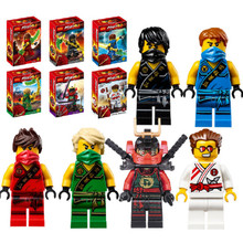 6pcs/lot New Original Ninjagoes Figures Ninja Minifigures With Weapons Building Bricks Blocks Compatible with Legoe toys