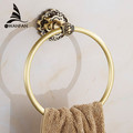 Free Shipping Wholesale And Retail Carving Antique Brass Wall Mounted Towel Ring Unique Design Bathroom Bath