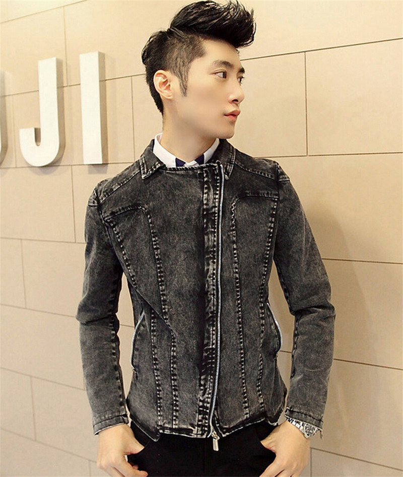 New Fashion Men Jeans Jacket Man Denim Jackets Jean Outwear Coat Plus Size L-XXL Motorcycle Jean Jacket