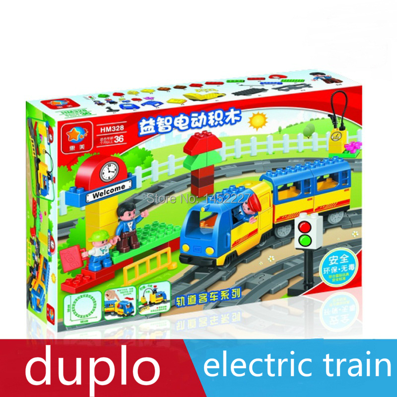 Aliexpress.com : Buy 2015 Duplo electric train 53pcs DIY plastic model 