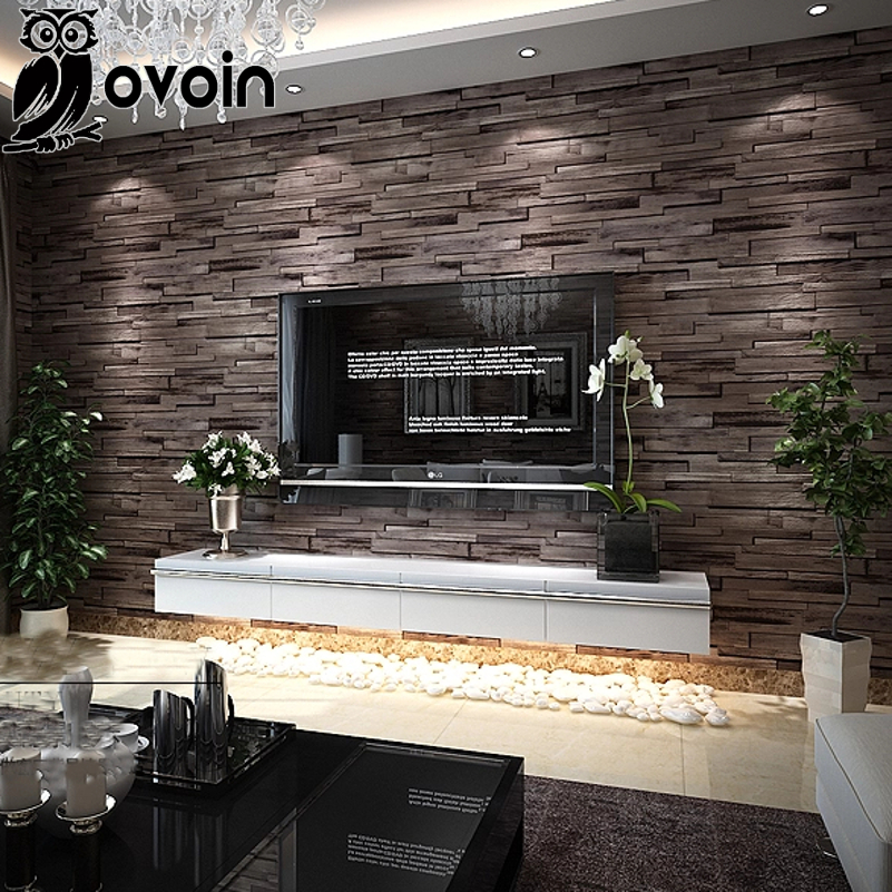 View Accent Wall Modern Brick Wallpaper Living Room UK