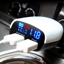 Smart LED Display Dual USB Charger Adapter Auto Chargers For iPhone 6 6 Plus 5 5S 4 4S iPad Samsung Phone