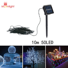 BEST 10M 50PCS LED Strap Light Solar String Fairy LED Garden Party Lights Festival Lights For Xmas Outdoor Tree Decoration