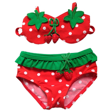 Kids Girls Swimsuit Bikini Suit Split Bikini Swimwear Swimming Cap 3 PiecesTankini 1 7Y