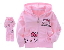 Girls Baby Suit Children s clothing set pink suit kids suit Hello Kitty suit KT cartoon