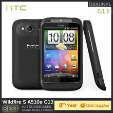 100% Original HTC Wildfire S A510e Android phone 3G WIFI 5MP GPS White Unlocked G13  Mobile phone