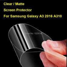 New HD Clear / Anti-Glare Matte Screen Protector For Samsung Galaxy A3 2016 A310 A3100 Protective Film Guard With Cleaning Cloth