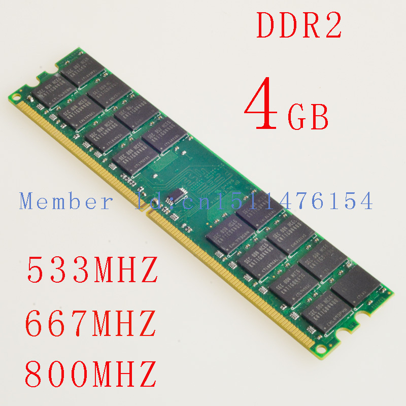 4GB RAM Desktop memory  DDR2 533mhz 667mhz 800mhz PC2-5300 240pin 667MHz Desktop Memory DDR2 4gb 533 667 800 For AMD Motherboard