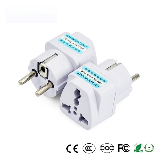 International Travel Universal Adapter Electrical Plug For UK US EU AU to EU European Socket Converter White