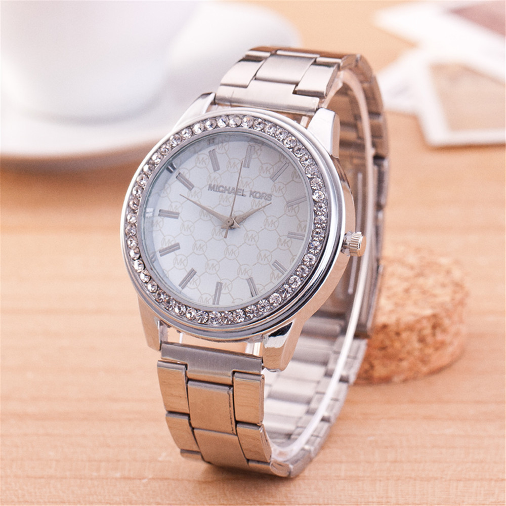 Fashion Men Big Face Silver Whatch Diamond Alloy Men's Watch-in Quartz