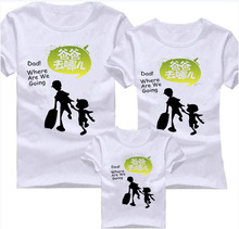 2015 summer style family set clothes for mother and daughter t shirt for father mother and