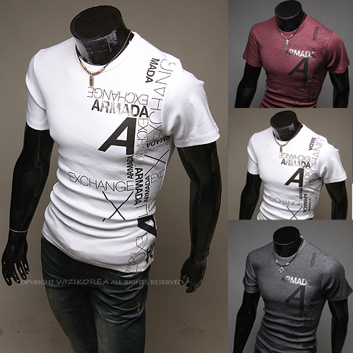 2015 mens fashion brand short sleeve t shirts for men casual clothes Staggered grid collar sports