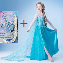 Princess dress girls summer dress Snow Queen Cosplay fantasia infantil vestidos infants elza costume for kids disfraz congelados