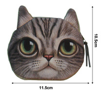 New Cute Cat Face Zipper Case Coin Purse female Wallet women purses Makeup Buggy Bag Pouch