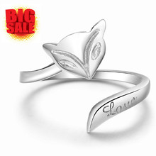 2016 Hot Sale Pure 925 Sterling Silver Wrap Adjustable Women Ring Jewelry Animal Rings Sample Best Friend Girlfriend funny Gift