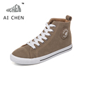 Autumn Winter High Top Canvas Shoes Women Korean Short Plush Flats Lace Up Suede Casual Shoes
