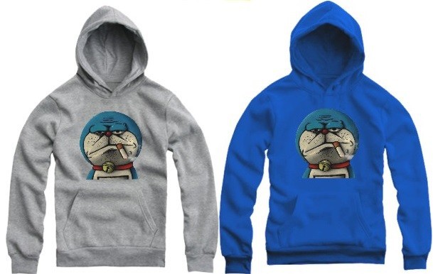 Doraemon hoodie grey
