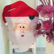 1pcs Lovely Mr Santa Claus Christmas Party Diner Dining Room Table Chair Cover Home Decorations Santa Grandpa Chairs Coverings