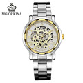 2016 ORKINA New Arrival Stainless Steel Hardlex Fashion Deluxe Skeleton Dial Analog Mechanical Men s Wrist