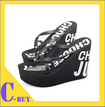 Free shipping 2014 Ultra high heels beach slippers summer wedges platform sandals flip flops women shoes