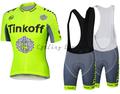Fluo yellow Tinkoff SAXO BANK 2016 2 short sleeve cycling jersey bib shorts set clothes MTB