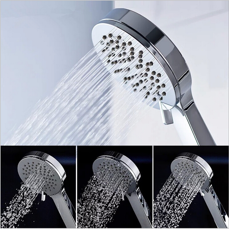 Whole chrome three function ABS hand shower mirror surface handheld shower head nozzing bathroom water saving hand shower