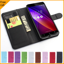 Luxury Wallet Leather Flip Case Cover For Asus Zenfone 2 ZE551ML ZE550ML Cell Phone Case Back Cover With Card Holder Stand &Gift