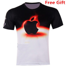 New 2016 Apple 3D T shirt fashion printed cotton round neck speed drying short-sleeved T-shirt