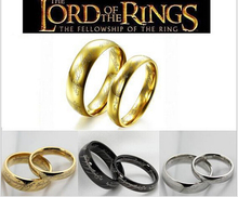 Hot Sale The Hobbit And The Lord Of The Rings Stainless Steel 18K Gold Plated Men Ring Free Shipping
