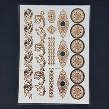 YS102 Wholesale Body Paint tattoo taty Glitter gold tattoo stickers Metal temporary flash tattoos Arabic Henna Tattoo